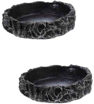 INOOMP 2stücke Convenient Reptile Bowl Wasserschale Für Reptilien Dekorativ Und rutschfest Für Schildkröten Echsen Und Schlangen Leicht Zu Reinigen Langlebig Und