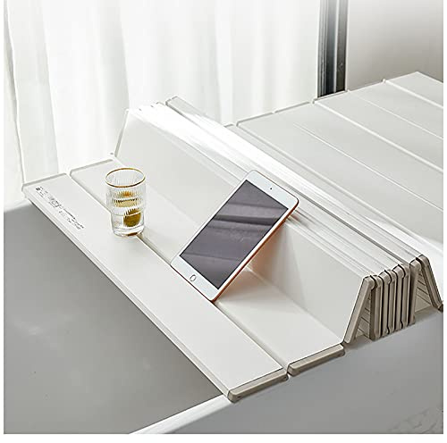 Cubierta aislante plegable para bañera, bandeja de bañera con soporte a prueba de polvo, divisor grueso para una mejor retención del calor, perfecta para una experiencia relajante de baño