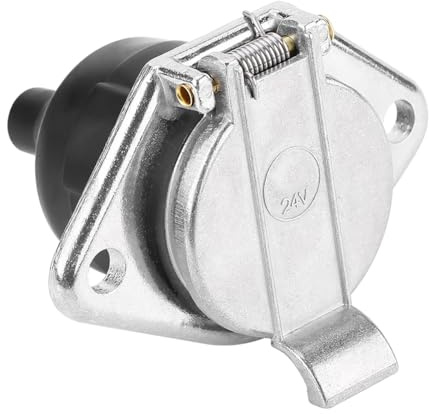 Ubric Enchufe Adaptador Universal de 7 Pines para Remolque, Enchufe Adaptador de Conector de cableado Tipo N de 24 V, para Conexiones de indicador y luz de Freno