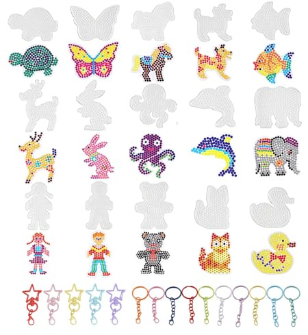 CasaMoments 15 piastre di perline da stiro per perline da stiro da 5 mm, modelli di animali, piastre con carta da stiro, accessori per bambini, ragazzi e ragazze, fai da te, set creativo