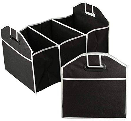 G4GADGET 2 in 1 Heavy Duty Collapsible Car Boot Organiser Foldable Shopping Tidy Storage