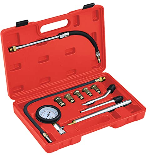 vidaXL Tester di Compressione 12 pz per Motori a Benzina Kit Rilevazione Pressione Motore Utensili per Garage Attrezzi per Officina
