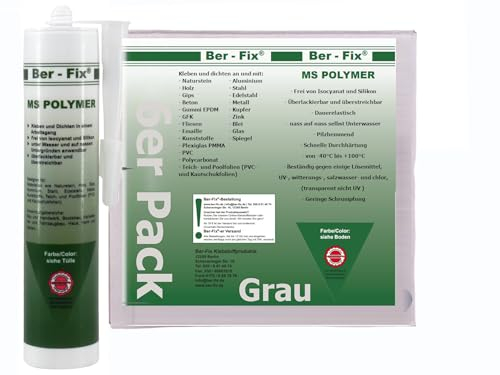 Ber-Fix 6x MS Polymer Kleber Beton-Grau 440g – Industriequalität für großflächige Verklebungen, stark haftend & dauerhaft elastisch