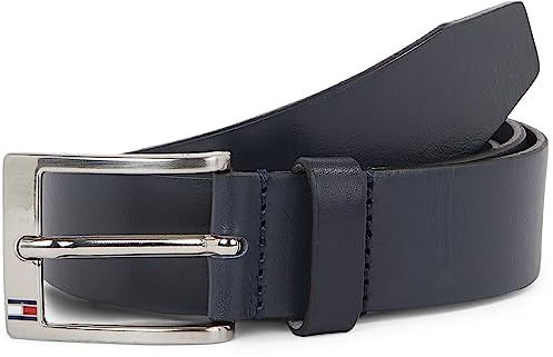 Tommy Hilfiger Uomo Cintura New Aly Belt Cintura in Pelle, Blu (Midnight), 115 cm