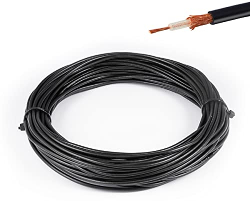 Vecys RG174 RF Coaxial Cable Negro 50 Ohm 49.2FT/15M