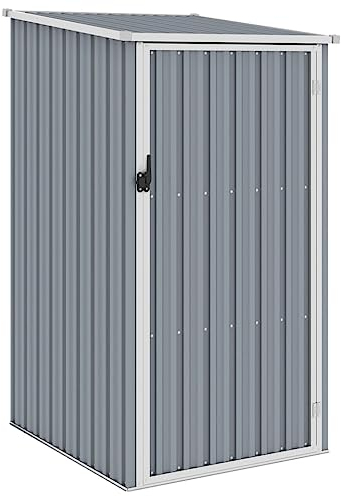 vidaXL Capanno da Giardino Capanna Casetta per Esterni Struttura Protettiva Rispostiglio per Attrezzi Grigio 87x98x159 cm in Acciaio Zincato