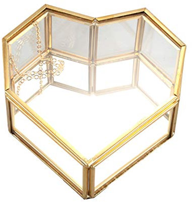 Lodokdre Faltbare Liebesherz-Box aus Glas, Ringbox, für Hochzeit, einzigartig, , für die Dekoration der Hochzeit