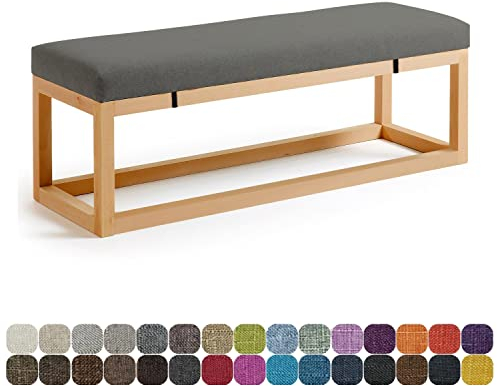 Lsjoaw Bankauflage Bankkissen Sitzauflage Sitzkissen Bank 150X35X3CM Stuhlkissen Bankpolster Schaukel mit abnehmbarem Bezug für Fensterbank Outdoor Gartenmöbel Terrasse Drinnen Sitz,Dark Grey