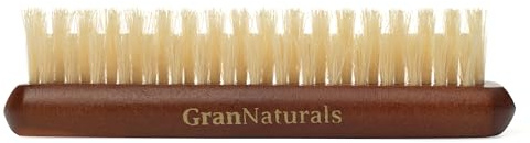 GranNaturals Hand Size Soft Bristle Teasing Brush for Slick Back Hair, Backcombing, Edge Control, Smoothing Baby Hairs to Create Volume and Sleek Hairstyle - White Bristles