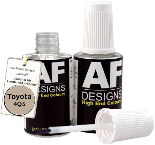 Alex Flittner Designs Lackstift Set kompatibel mit Toyota 4Q5 Beige Metallic schnelltrocknend 2x20ml Autolack