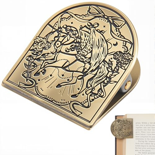 craspire Carrousel à Chevaux en Métal avec Clip pour Journal Carnet de Voyage Vintage Classeur Classeur Porte Notes Alliage Bronze Antique Décoratif pour Les Voyageurs du TN Art Lecture