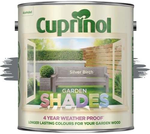 AOC24 Garden Fence Shade Paint - Exterior Wood Paint for Sheds, Fences - Water-Based, Quick Drying 1 Hour - Use on Wood, Terracotta, Stone, Brick - Outdoor Garden (Silver Birch, 1 Liter)