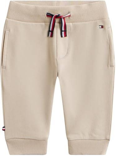 Tommy Hilfiger Baby Jogginghose Essential Sweatpants aus Baumwolle mit Stretch, Beige (Gulf Sand), 62