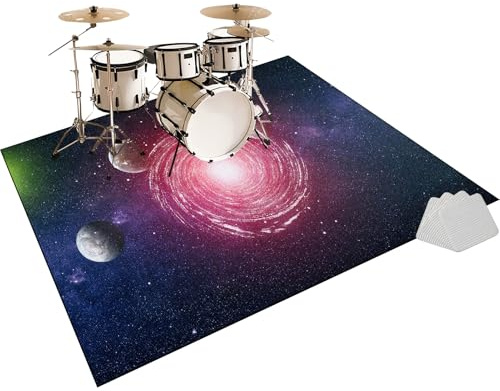 Drum Mat Drum Rug, Professional Drum Carpet, Drum Rugs Non-Slip, Soundproofing Blanket e-drum rug Drum Set Carpet for Electronic Drum Kits Bass Drum Snare and Other Musical Instrument 100 x 80 cm