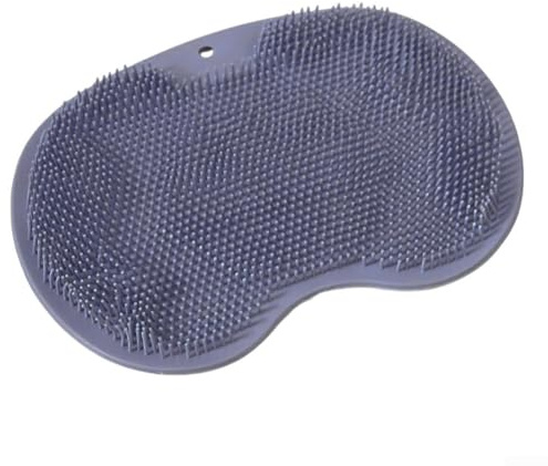 Brosse à récurer le dos et les pieds au design ergonomique, nettoyage doux et efficace (gris)