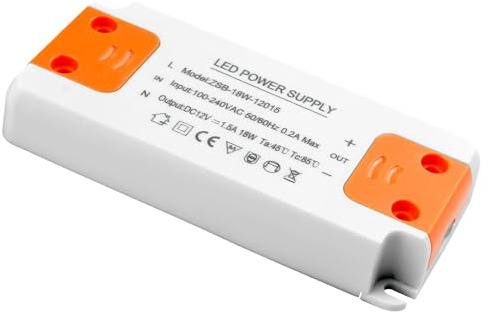 LED Trafo Transformator 12V 18W LED Treiber Netzteil Driver, Niedervolttrafo für LEDs G4, MR16, GU5.3, Kein Transformator Rauschen und Flimmern, 1 stück
