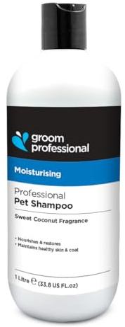 GROOM PROFESSIONAL Coconut Moisturising Dog Shampoo for Itchy Skin - Soothing for Dry Itchy Skin - Reduces Skin Irritation - Coconut Oil to Condition Coat & Remove Dandruff - Gentle for Puppies, 1L