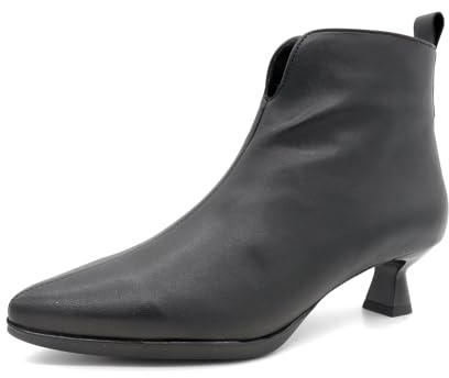 Desireé Stivaletti da donna Kitten Heel in pelle alla caviglia eleganti, Nero , 39 EU
