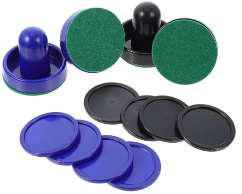 DINHEAROM Set 2 Spingidischi in Plastica per Air Hockey, Accessori Ricambio Tavolo da Gioco Dischi 51mm e Spingitori 60mm, Kit Completo per Hockey su Tavolo e Sala Giochi