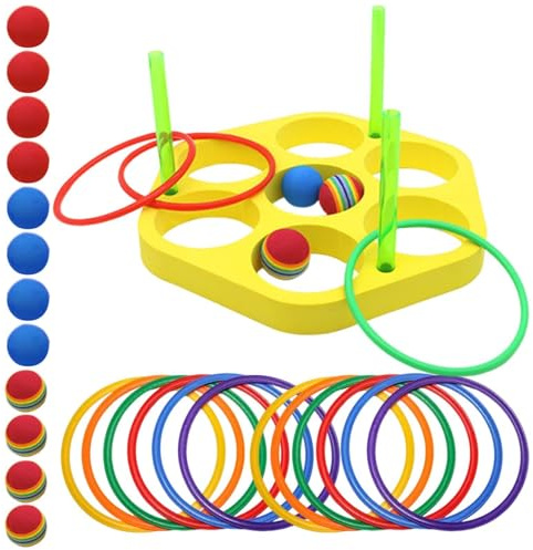 Ringkastningsspel,Triangel och Cirkel Skum Kul Simleksaker - Barn Ringkastningsspel Poolleksaker - för vuxna, pojkar, flickor, utomhus, träd, simning, fest och sommar