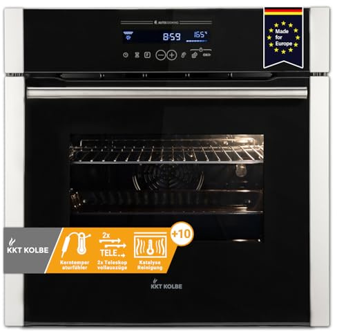 Four encastrable 60 cm | electriqué | 70L | 3,2kW | Catalyse | Rôtisserie | Fonction pizza | Gril | Air chaud | Tiroirs télescopiques | EB8016ED