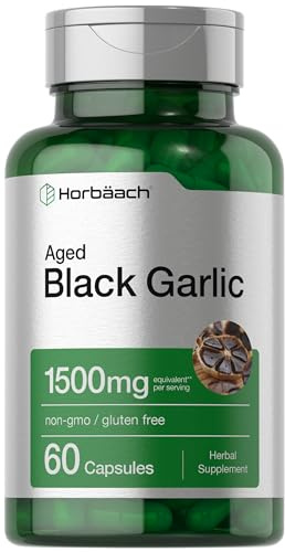 Horbäach Aged Garlic Extract Capsules | 60 Count | Fermented Supplement | Non-GMO, Vegetarian & Gluten Free