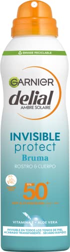 Garnier Delial Ideal Bronze Bruma Protectora Bronceadora [0% Alcohol]. Muy Alta Protección FPS 50. Secado rápido. Para cuerpo y rostro. Invisible para todo tipo de piel. Muy resistente al agua. 150 ml