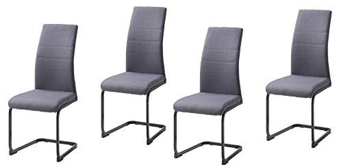 HTI-Line Schwingstuhl SallyP Grau 4er Freischwinger Esszimmerstuhl
