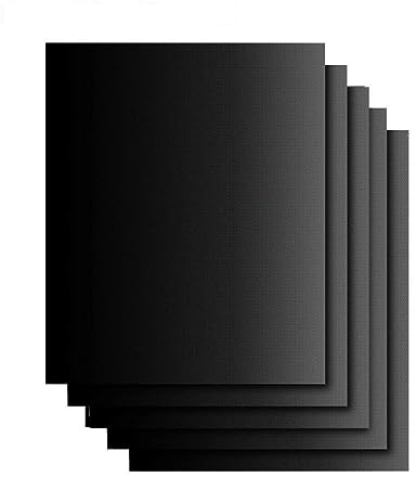 ACCE BBQ GrillMatten, 5er BBQ Non-Stick Grill and Baking Mat Reusable PFOA-Free, Fish and Vegetables, Gasgrill,Holzkohle,Backofen und Elektro kochfeld 40X33cmX0.3mm und 40X50cmX0.3mm (40x50cm)