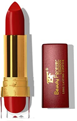 Beauty Forever Long Lasting Cream Lipstick, Glossy & Moisturising Lip Formula, Vitamin C & E Enriched, Hydrating Feature, High Impact Lip Colour, Available In 24 Shades (Bright Red (LL122))