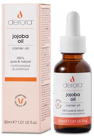 Derora Jojoba Oil | Nourishes Skin, Hair & Nails | 100% Pure | Unrefined | Natural | Cold Pressed | Antioxidants & Vitamin E Rich | All Skin Types | Vegan & Cruelty Free (30ml)
