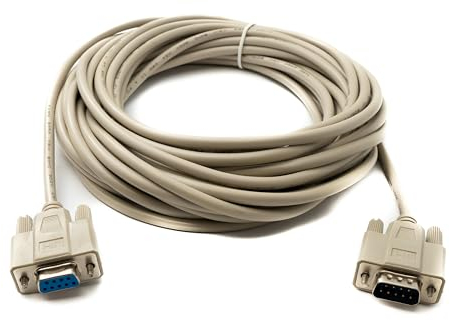 System-S D Sub Câble null modem 10 m 9 broches mâle vers femelle RS232 DB9 adaptateur gris