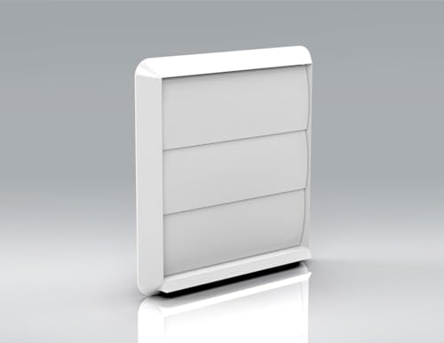 100 mm White Plastic Gravity Wall Grille with Non-Return Shutter and 4 inch Round Spigot for Bathroom Kitchen Cooker Hood Extractor Fan Ducting Air Hose Wall Ventilation