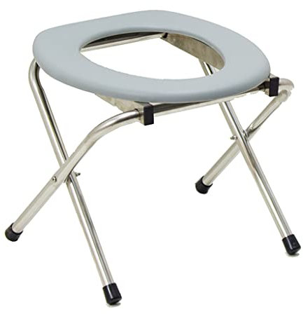 Silla de inodoro plegable de acero portátil de camping para asiento de 220 libras de capacidad para baño, camping, viajes, uso portátil, plegable, taburete de baño, sentadillas, para adultos, orinal
