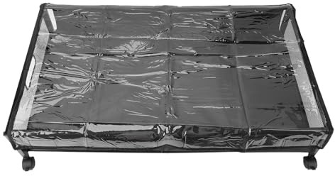 Sxhlseller Contenitore di stoccaggio sotto il letto con ruote, 24,4 x 16,5 x 7,1 pollici grande metallo rotolamento sotto letto cassetto di stoccaggio (Grande ciotola in stile oversize)