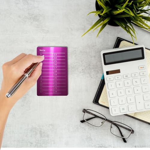 Thin Waterproof Aluminum Card for Cryptocurrency Seed Phrase - Secure Storage of 24 Keywords for Cold Wallets such as Bitcoin, Ethereum, etc. Rosa Vendetta