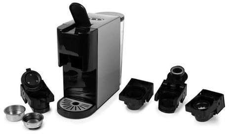 Avilia Macchina per Caffè 5 in1 con Multicapsule e Serbatoio 180ml 1450W - Adatto per Nespresso, Lavazza A Modo Mio, Dolce Gusto, Cialde ESE e Caffè Macinato - Dimensioni 11x24x31cm - 19bar