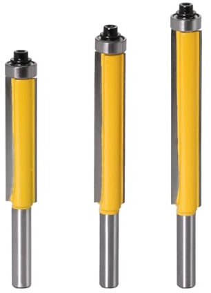 3 uds., vástago de 8mm, hoja Extra larga, embellecedor al ras, broca for enrutador de madera, carburo de tungsteno, fresas rectas, herramientas de carpintería(3pcs Dia 12.7mm)
