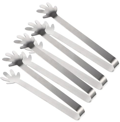 IMIKEYA 4pezzi Pinze Per Ghiaccio in Acciaio Pinze Per Servire Alimenti Compatte Accessori Per Ghiaccio Da Uso