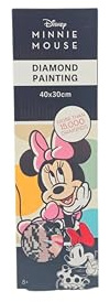 Disney Mimmi Pigg, diamantmålning för vuxna och barn, gör-det-själv diamantmålningsset, 40 x 30 cm | Komplett pysselset med över 15 000 stenar | Kreativ målning med strass för flickor och kvinnor