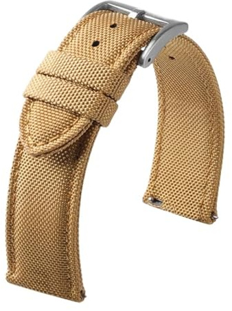 MUXUMAO Bracelet de montre en toile de voile 20 mm 22 mm, bracelet de montre double face en nylon à dégagement rapide, sport for homme(Light yellow,20mm)