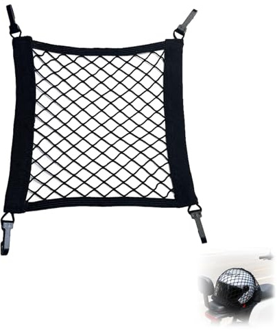 Dstarymnix Rete elastica con elastico,rete portaoggetti elastica,rete portaoggetti auto28×30 cm Rete Porta Casco e Accessori con Elastico Rete Portaoggetti Scooter e Bici per Caschi, e Piccoli Bagagli