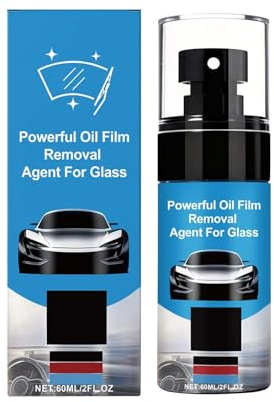 Smacchiatore per vetri auto 60 ml - Smacchiatore per auto, detergente per parabrezza, specchietti esterni, viaggi giornalieri in caso di pioggia | Essenziale per una visione perfetta durante il volo