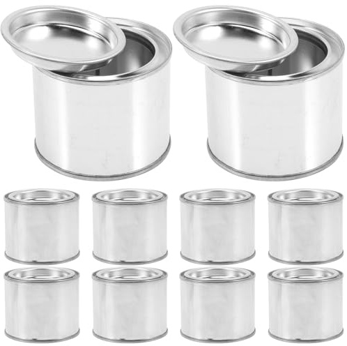 Alipis Lot de 10 Pots de Peinture en Métal 01 L Boîtes Hermétiques pour Stockage de Pigments et Peinture à L'Huile Contenants Ronds Solide pour Artisanat et Fournitures de Peintre