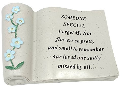 David Fischhoff Someone Special Forget Me Not Scroll, Poly Resin, Cream, 20 x 9.5 x 14.5 cm