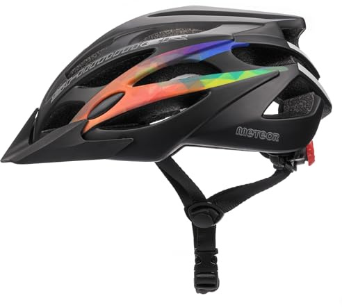 Meteor Casque Vélo Adulte Homme Femme Léger Réglable avec Visière, 23 Aérations Air Flow, Filet Anti-Insectes, Éléments Réfléchissants, Casque Cyclisme Route VTT Ville – Shimmer