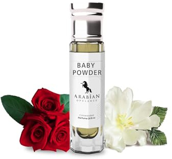 Arabian Opulence FR50 BABY POWDER Roll-on Perfume Oil | Concentrated Fragrance Body Oil | Long Lasting Oil Based Perfume for Unisex | Travel Size Bottle Alcohol-Free (6ml)