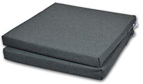 Rollmayer 2er Set Stuhlkissen Stuhlauflage Sitzkissen Sitzpolster Auflage für Stühle in Haus und Garten Kollektion Melange (Grafit 22, 40x40x4cm)