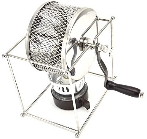 Kaffeeröster, Temperaturregelbarer Kaffeeröster mit Handkurbel Kleiner Edelstahl für Kaffeebohnen zum Rösten