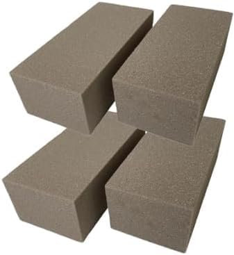 Silk Flower Warehouse 4 mattoncini in schiuma per fiori secchi e fiori artificiali, in spugna, per matrimoni e funerali, composizioni floreali, in schiuma per fioristi e artigianato, grigio, 23 cm x